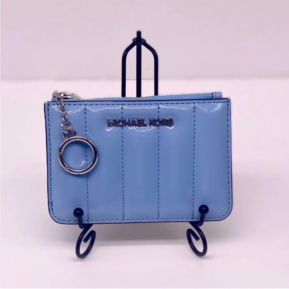 Michael Kors Sky Blue Card Holder with Keychain - Picture 8 of 10